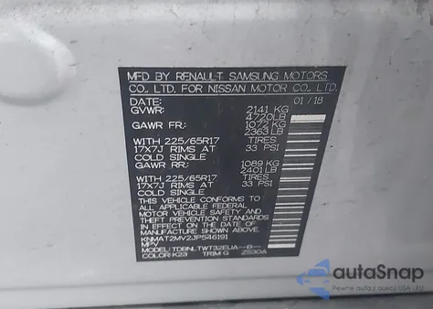 2018 Nissan Rogue Sv from USA, damaged, VIN KNMAT2MV2JP546191